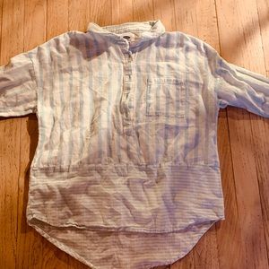 Girls striped button down long sleeve blouse